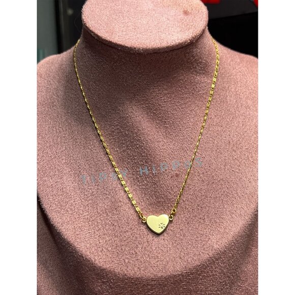 Beautiful Tory Burch Gold Heart Necklace - Picture 4 of 5